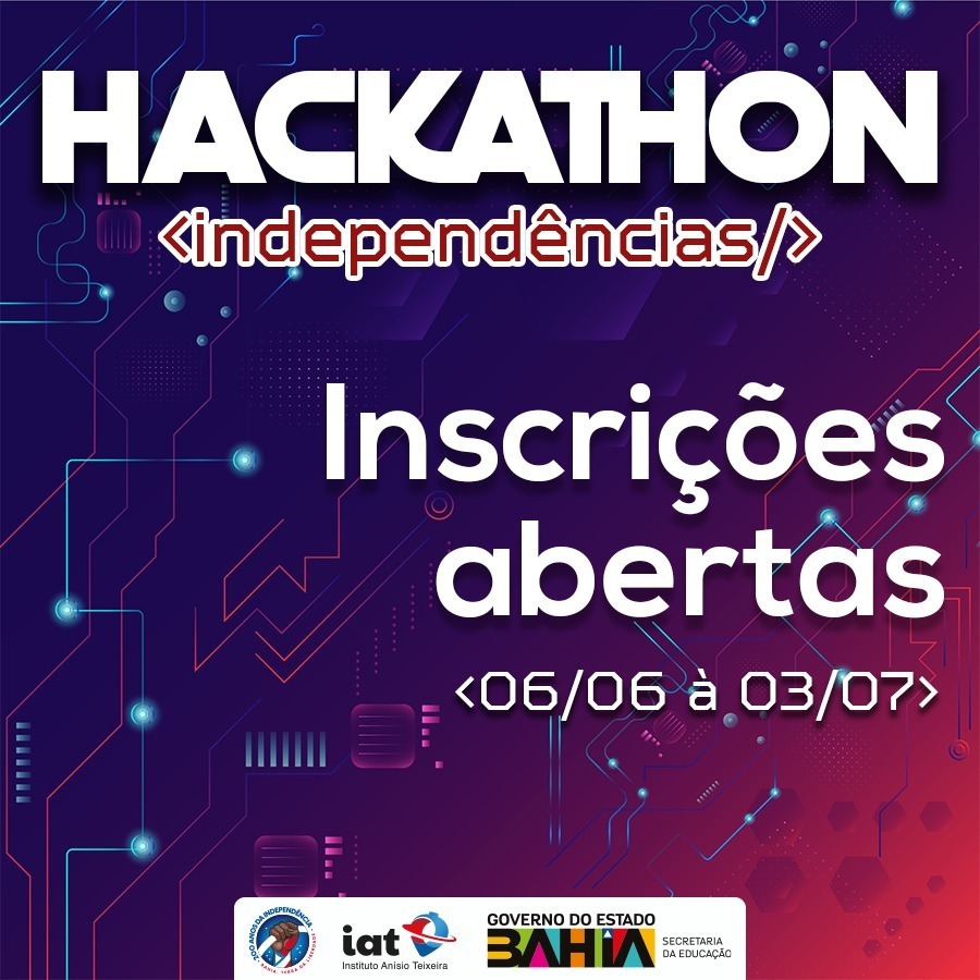 Estudantes e educadores da rede estadual de ensino podem fazer as inscrições para o Hackathon Independências