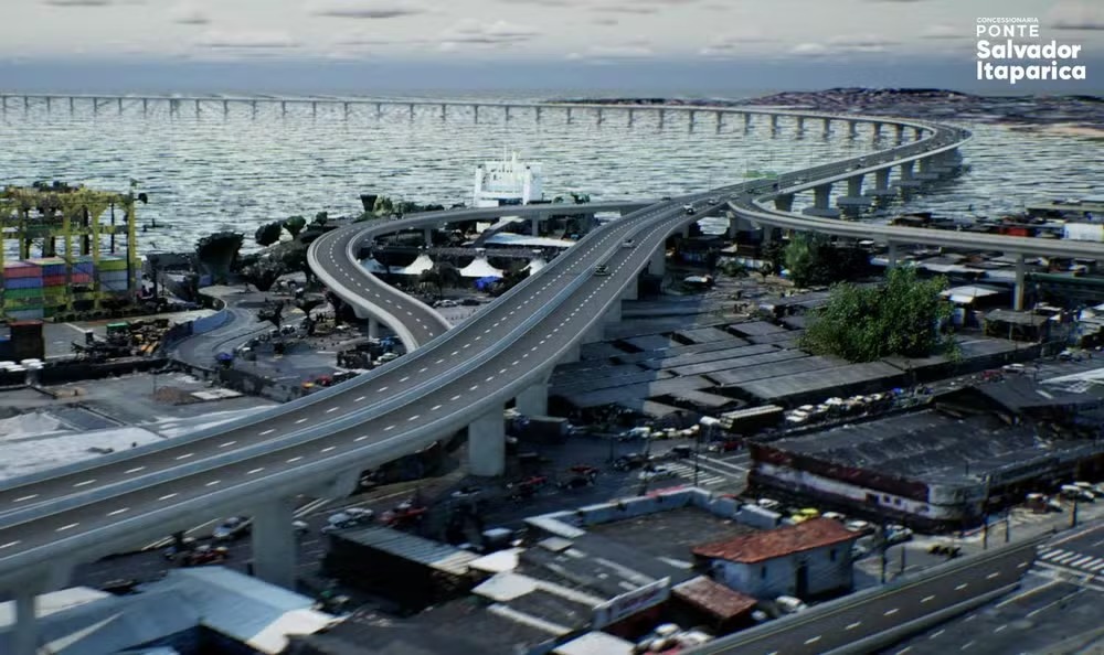 GOVERNO DA BAHIA DIVULGA IMAGENS 3D DA PONTE SALVADOR-ITAPARICA E ETAPAS DA CONSTRUÇÃO; CONFIRA
